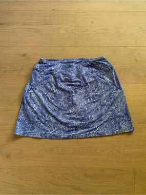 Title Nine Womens S Blue Floral Skort Hiking Travel Athletic Outdoor Surf Style